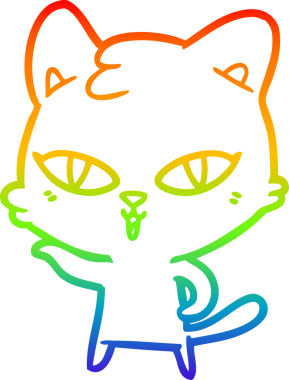 gökkuşağı gradyanı çizimi bir insan tarafından çizilmiş çizgi film kedisi