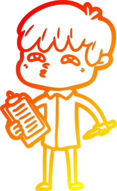 Bir insan tarafından çizilmiş, karikatür meraklısı bir adamın sıcak çizgi çizimi