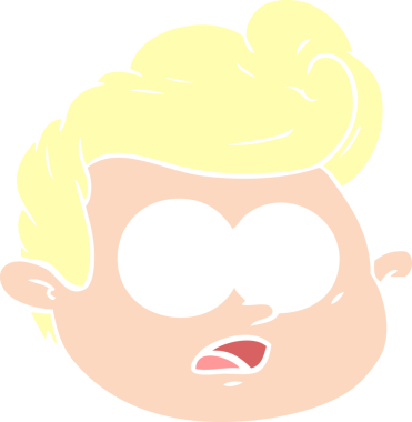 Bir insan tarafından çizilmiş düz renkli erkek yüzü