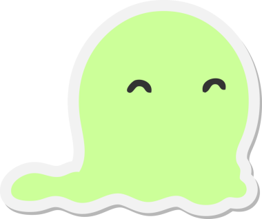 Bir insan tarafından çizilmiş ürkütücü hayalet etiketi.