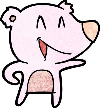 Bir insan tarafından çizilmiş gülen ayı çizgi filmi.