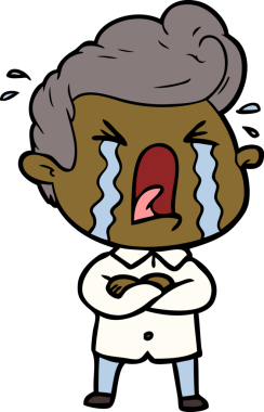 Bir insan tarafından çizilmiş ağlayan bir karikatür.