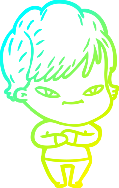 Bir insan tarafından çizilmiş mutlu bir karikatür çizimi.