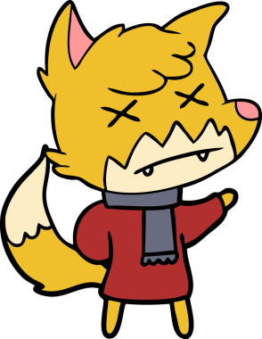 Bir insan tarafından çizilmiş ölü tilki çizgi filmi