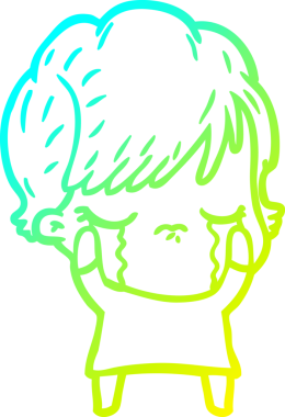 Bir insan tarafından çizilmiş ağlayan bir karikatür çizimi.