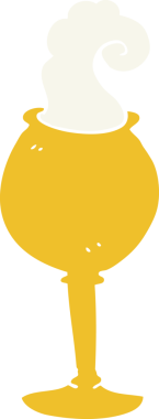 Bir insan tarafından çizilmiş sihirli kadehin düz renk çizimi