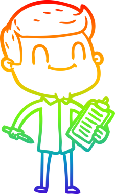 Bir insan tarafından çizilmiş gökkuşağı gradyan çizgi çizimi.