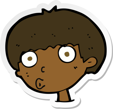 Bir insan tarafından çizilmiş bir karikatür çıkartması.