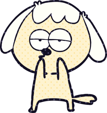 Bir insan tarafından çizilmiş, sıkılmış bir köpek.