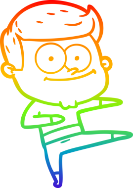 Gökkuşağı gradyan çizimi bir insan tarafından çizilmiş mutlu bir adamın çizimi