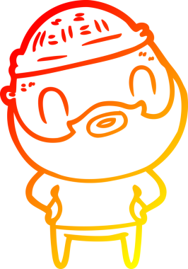 Bir insan tarafından çizilmiş sakallı bir adamın sıcak çizgi çizimi.