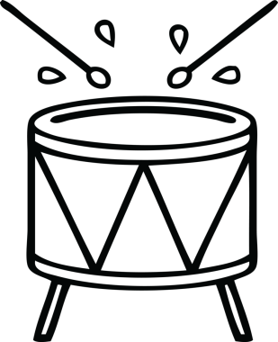 Bir insan tarafından çizilmiş davul çizimi