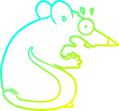 Bir insan tarafından çizilmiş korkmuş bir farenin soğuk gradyan çizimi