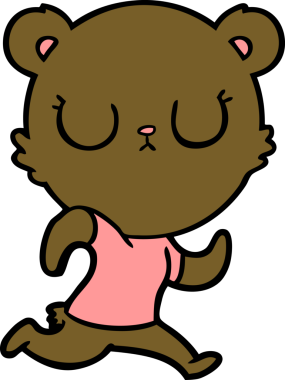 Bir insan tarafından çizilmiş barışçıl çizgi film ayısı.