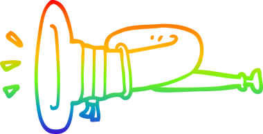 Bir insan tarafından çizilen kıvrımlı boynuz enstrümanının çizimi.