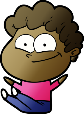 Bir insan tarafından çizilmiş mutlu bir adam.