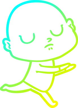 Bir insan tarafından çizilmiş kel bir adamın soğuk çizgi çizimi.