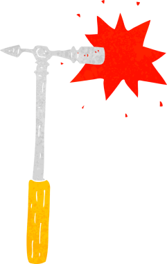 Bir insan tarafından çizilmiş bir çekiç.