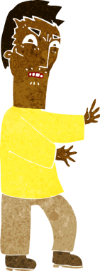 Bir insan tarafından çizilmiş kızgın bir adam.