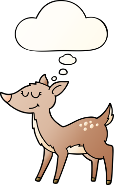 Düşünce baloncuğu olan karikatür geyiği, bir insan tarafından çizilmiş.