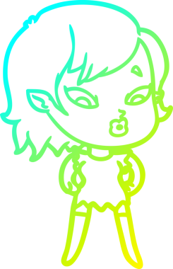 Soğuk gradyan çizgisi, bir insan tarafından çizilmiş şirin bir vampir kız çizgi filmi.