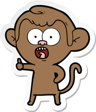 Bir insan tarafından çizilmiş bir karikatür çıkartması.