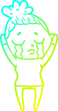 Bir insan tarafından çizilmiş ağlayan bir karikatür çizimi.