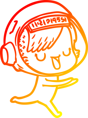 Bir insan tarafından çizilmiş bir astronot kadın çizgi çizimi.