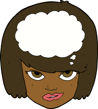 Bir insan tarafından çizilmiş bir çizgi film kadını.