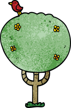 Bir insan tarafından çizilmiş karalama ağacı.