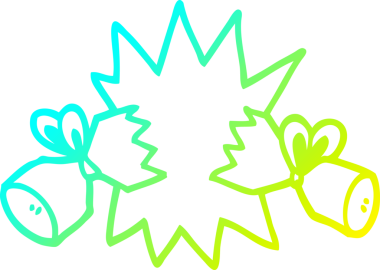 Bir insan tarafından çizilmiş bir çizgi film krakerinin soğuk gradyan çizimi