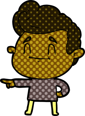 Bir insan tarafından çizilmiş mutlu çizgi film adamı.