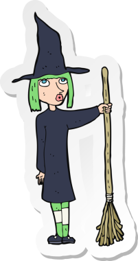 Bir insan tarafından çizilmiş bir cadının çıkartması.