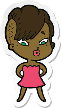 Bir insan tarafından çizilmiş bir karikatür çıkartması.