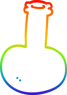 gökkuşağı gradyan çizgisi bir insan tarafından çizilmiş kırmızı vazo