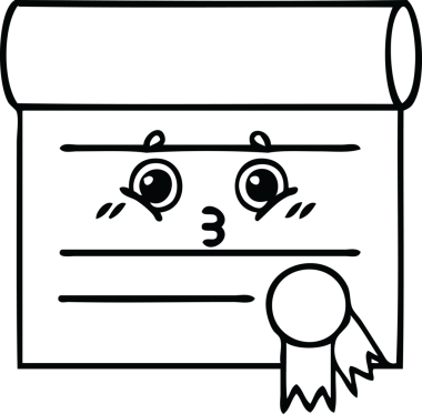 Bir insan tarafından çizilmiş bir sertifikanın çizgi çizimi