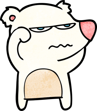 Bir insan tarafından çizilmiş kızgın ayı kutup karikatürü.