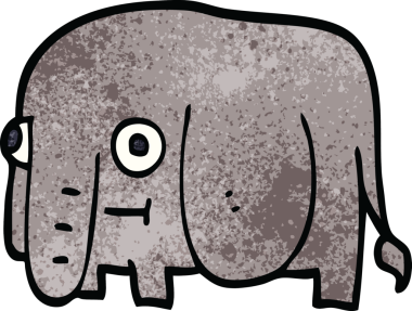 Bir insan tarafından çizilmiş karalama fili.