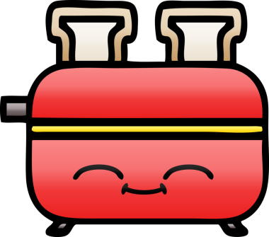 Bir insan tarafından çizilmiş tost makinesinin gölgelenmiş karikatürü.
