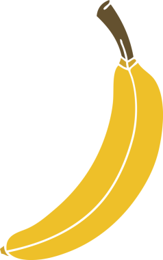 Bir insan tarafından çizilmiş garip bir muz karikatürü.