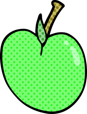 Bir insan tarafından çizilmiş elma karalaması.