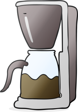 Bir insan tarafından çizilmiş serbest çizim kahve makinesi.