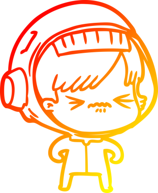 Bir insan tarafından çizilmiş bir astronot kadın çizgi çizimi.