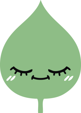 Bir insan tarafından çizilmiş dışavurumsal yaprağın düz renk retro karikatürü