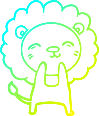 Bir insan tarafından çizilmiş karikatür aslanı çizimi.