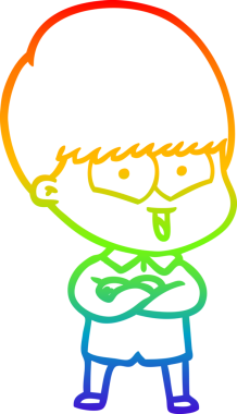 gökkuşağı gradyan çizgi çizimi bir insan tarafından çizilmiş mutlu bir çocuk