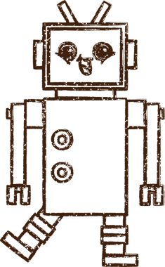 Robot Kömür Bir insan tarafından çizilmiş