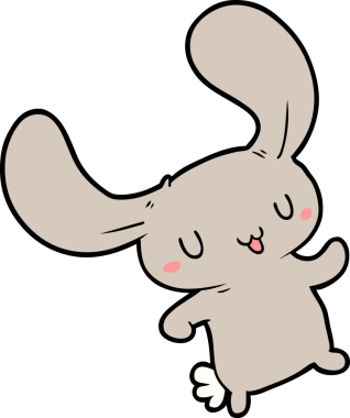 Bir insan tarafından çizilmiş çizgi film tavşanı