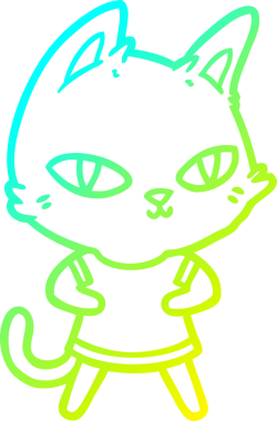 Bir çizgi film kedisinin insan tarafından çizilmiş soğuk çizgi çizimi.