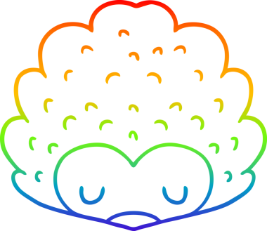 gökkuşağı gradyan çizgi çizimi bir insan tarafından çizilmiş kirpi